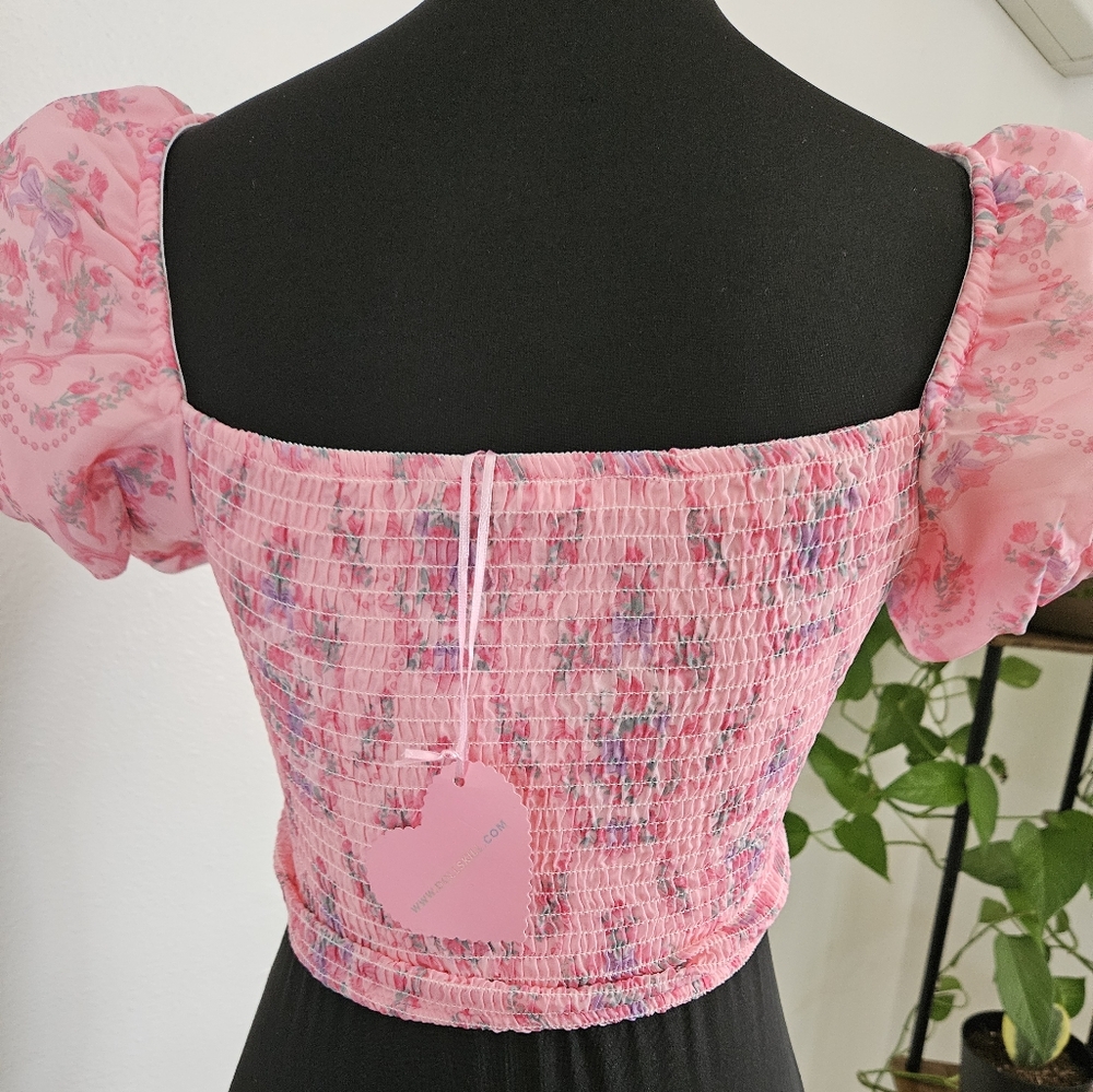 NWT Dolls Kill Sugar Thrillz Puff Sleeve Top - small - Picture 6 of 7